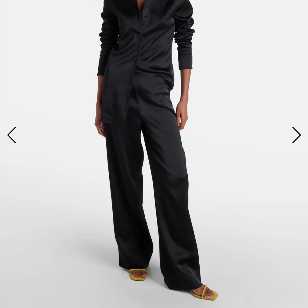 Toteme Black Satin Trousers